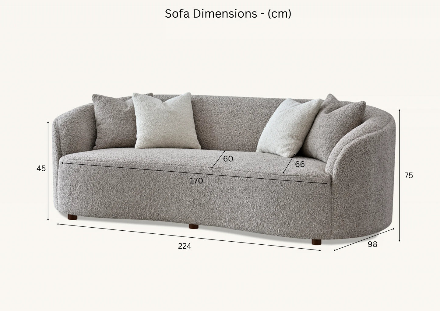 The Solene Sofa and Accent Chair in Latte Boucle