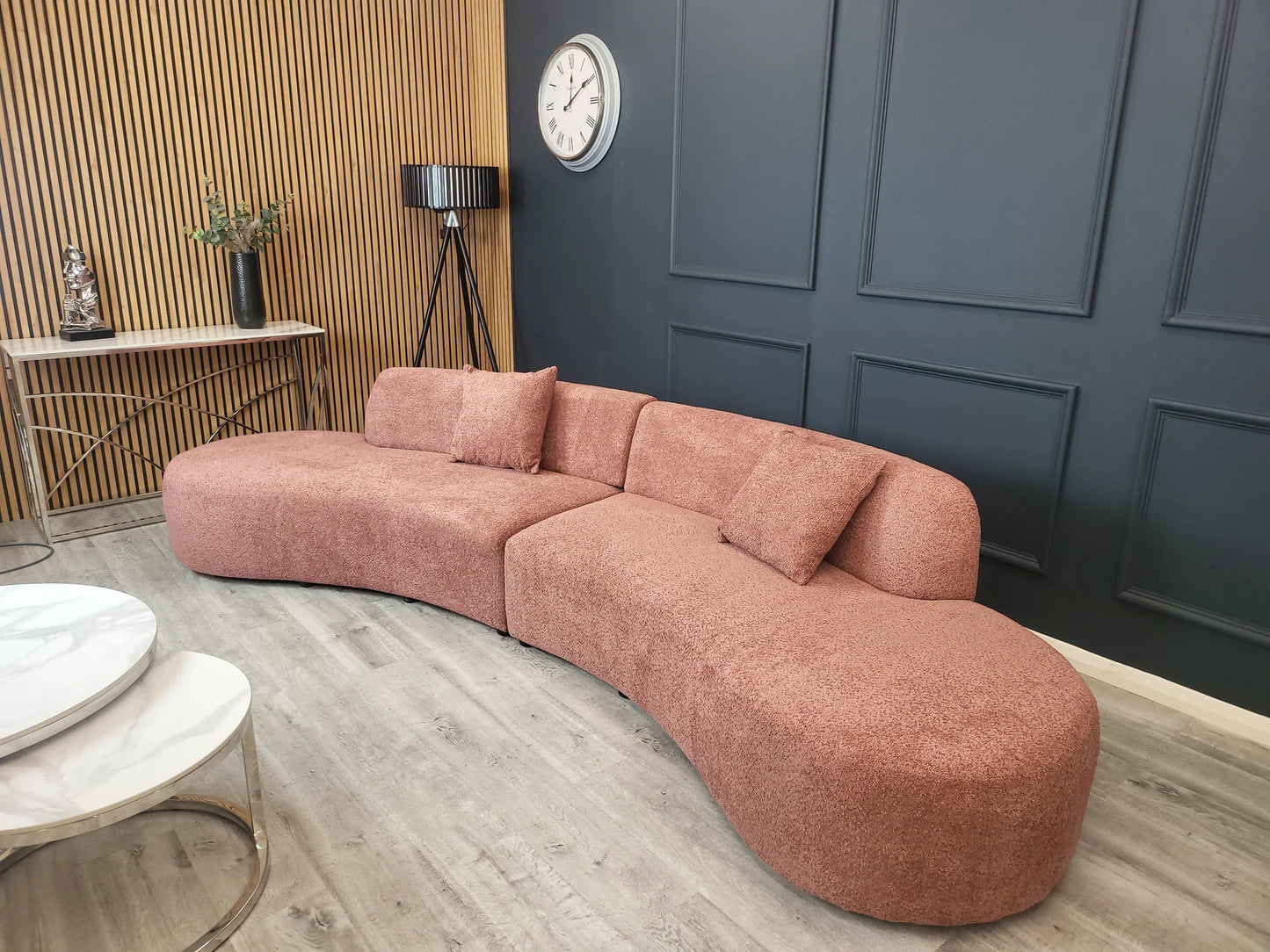 The Lucent Curved Cinema Boucle Sofa