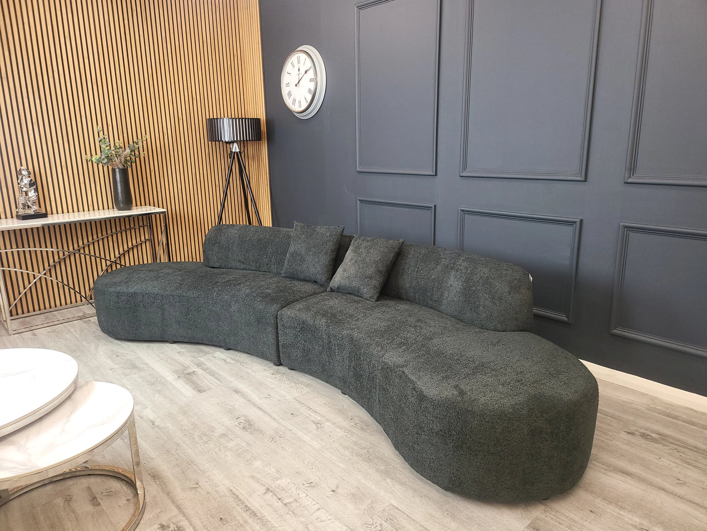 The Lucent Curved Cinema Boucle Sofa