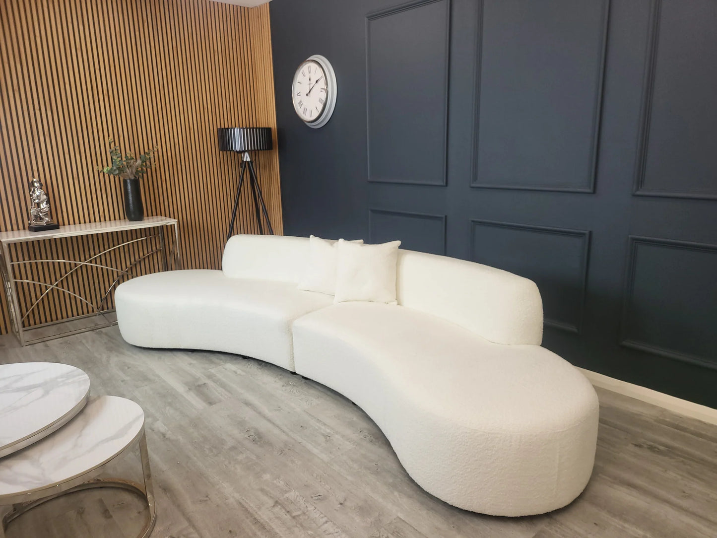 The Lucent Curved Cinema Boucle Sofa