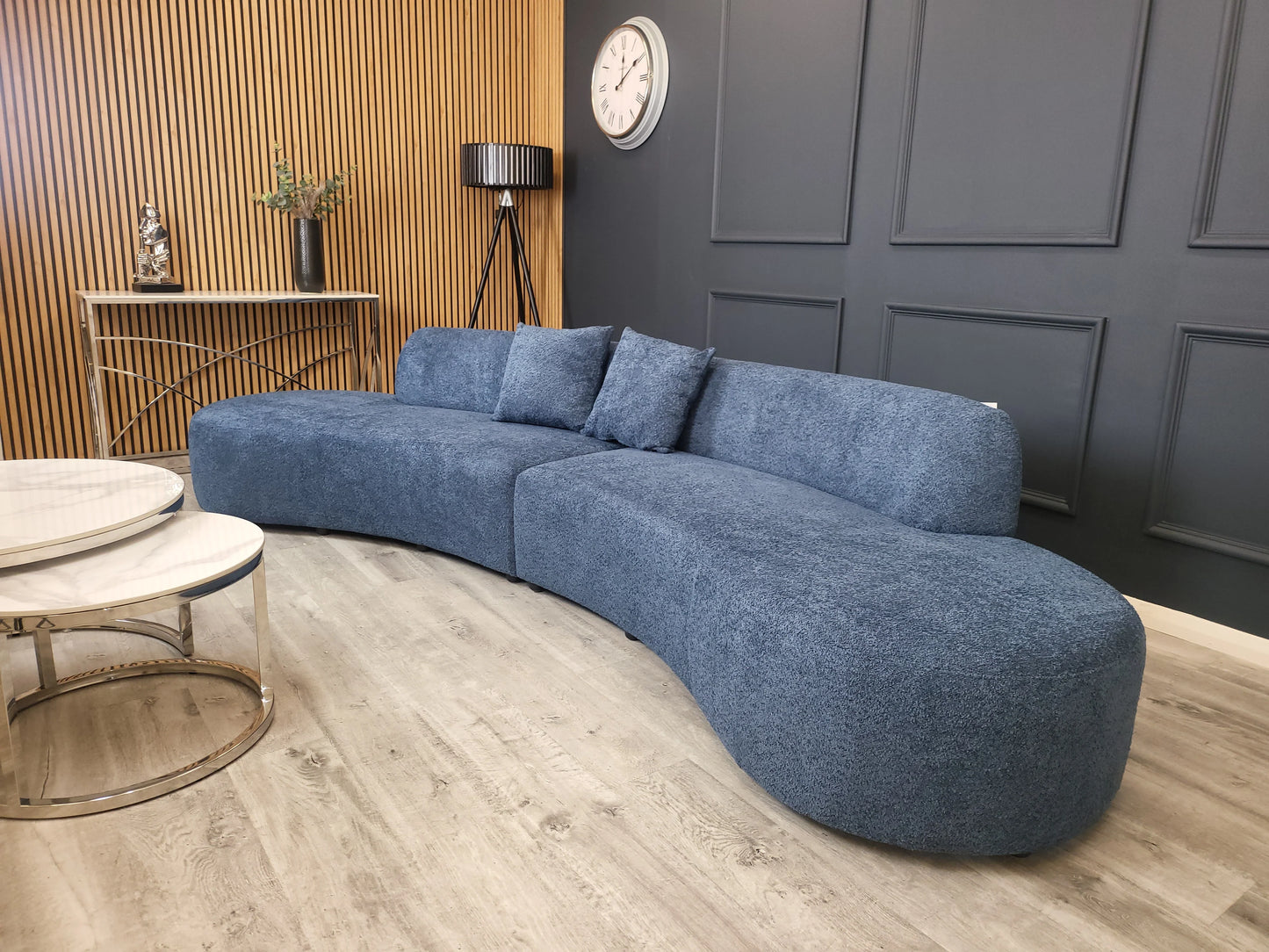 The Lucent Curved Cinema Boucle Sofa