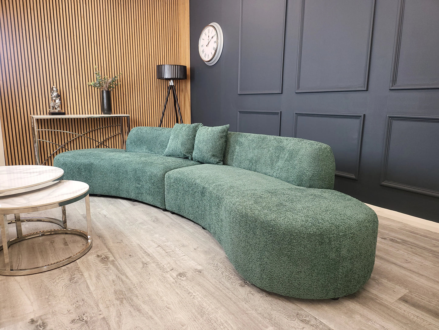 The Lucent Curved Cinema Boucle Sofa