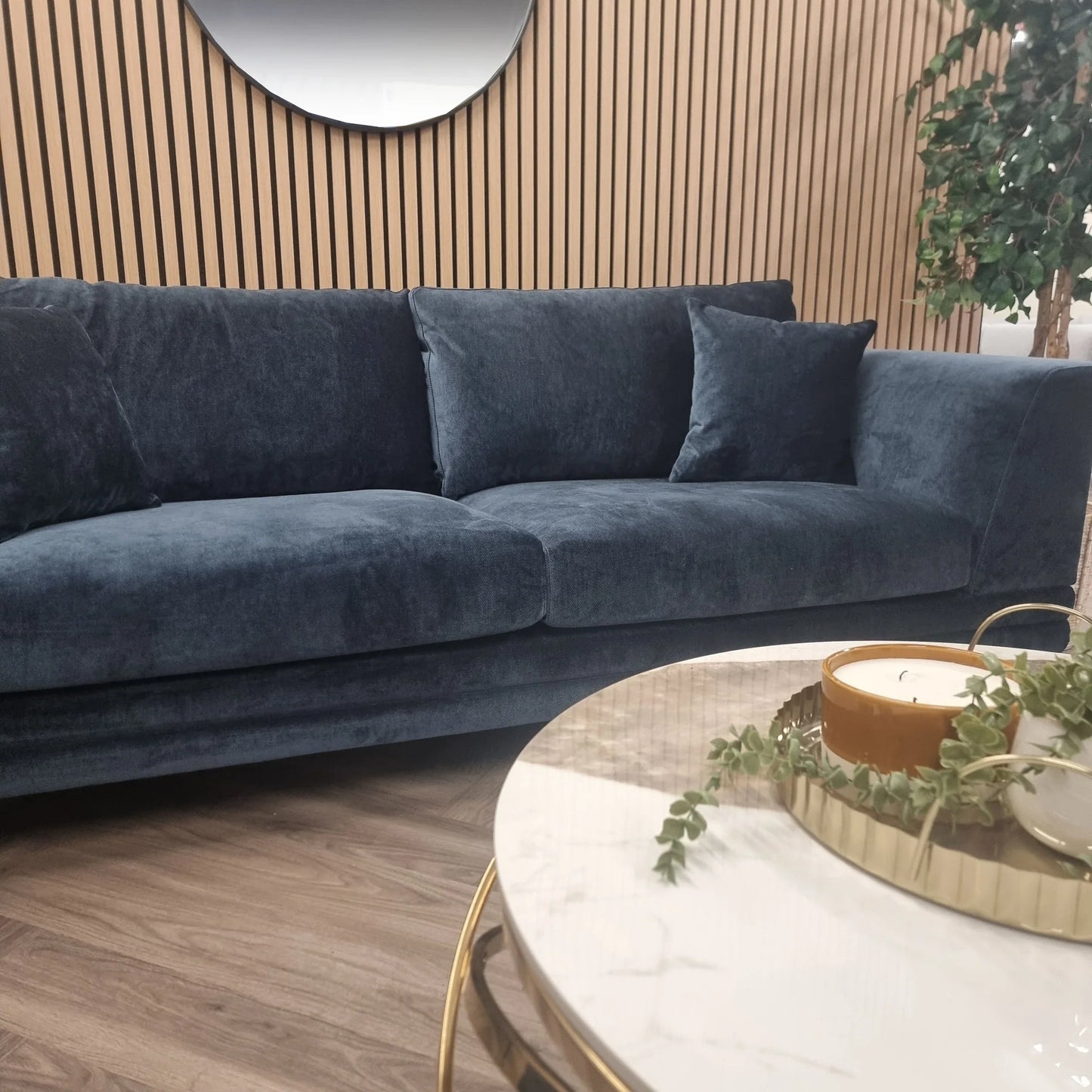 The Odessa Sofa Range in Aegean Blue Velvet