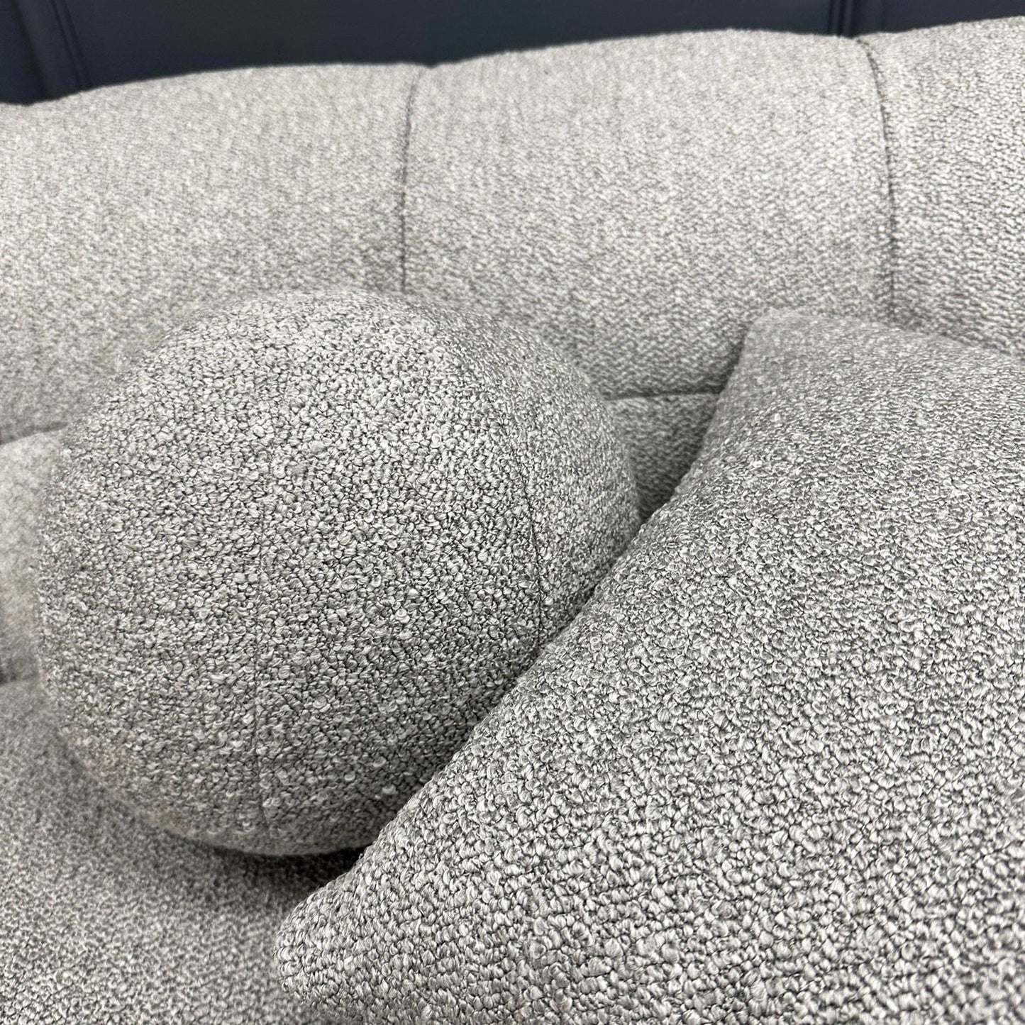 The Luna 3 Seater Sofa in Grey Boucle
