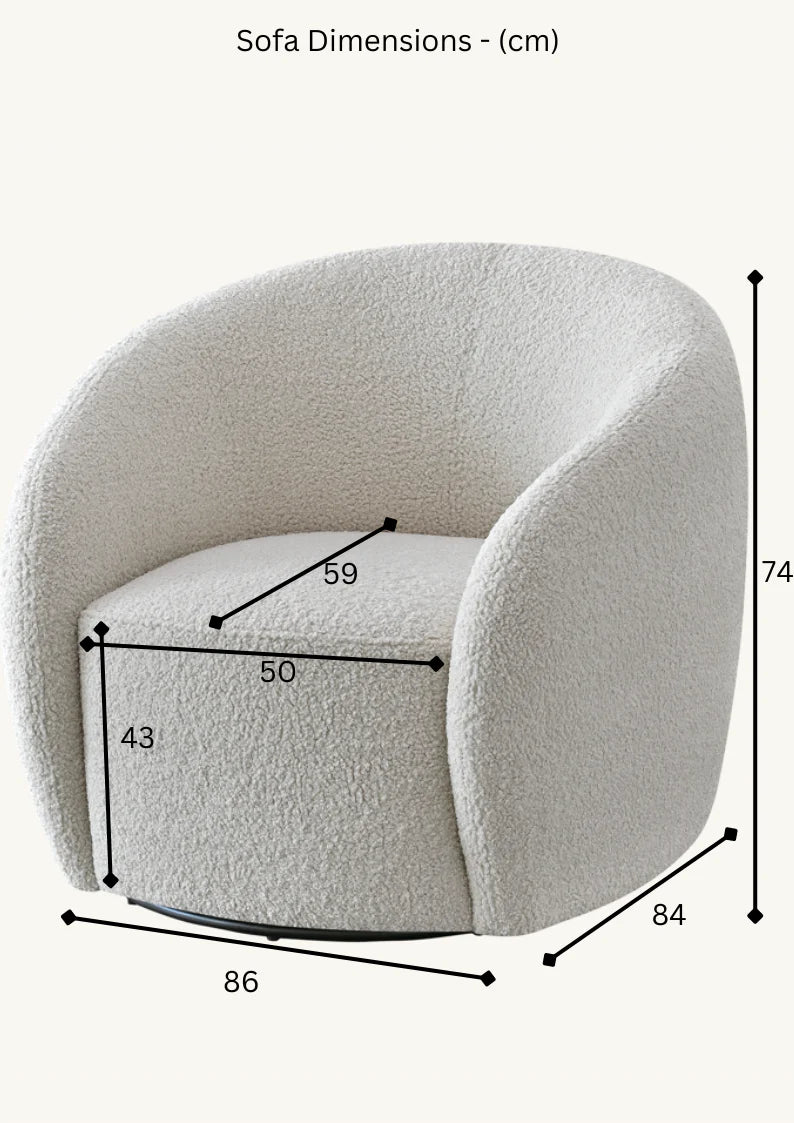 The Solene Sofa and Accent Chair in Latte Boucle