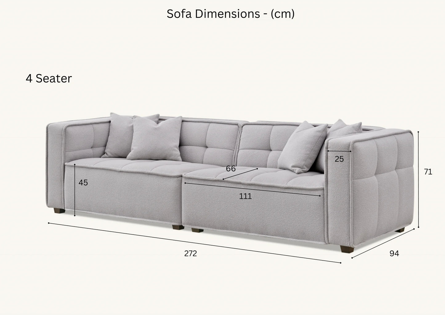 The Corbin Sofa Range in Putty Boucle Fabric