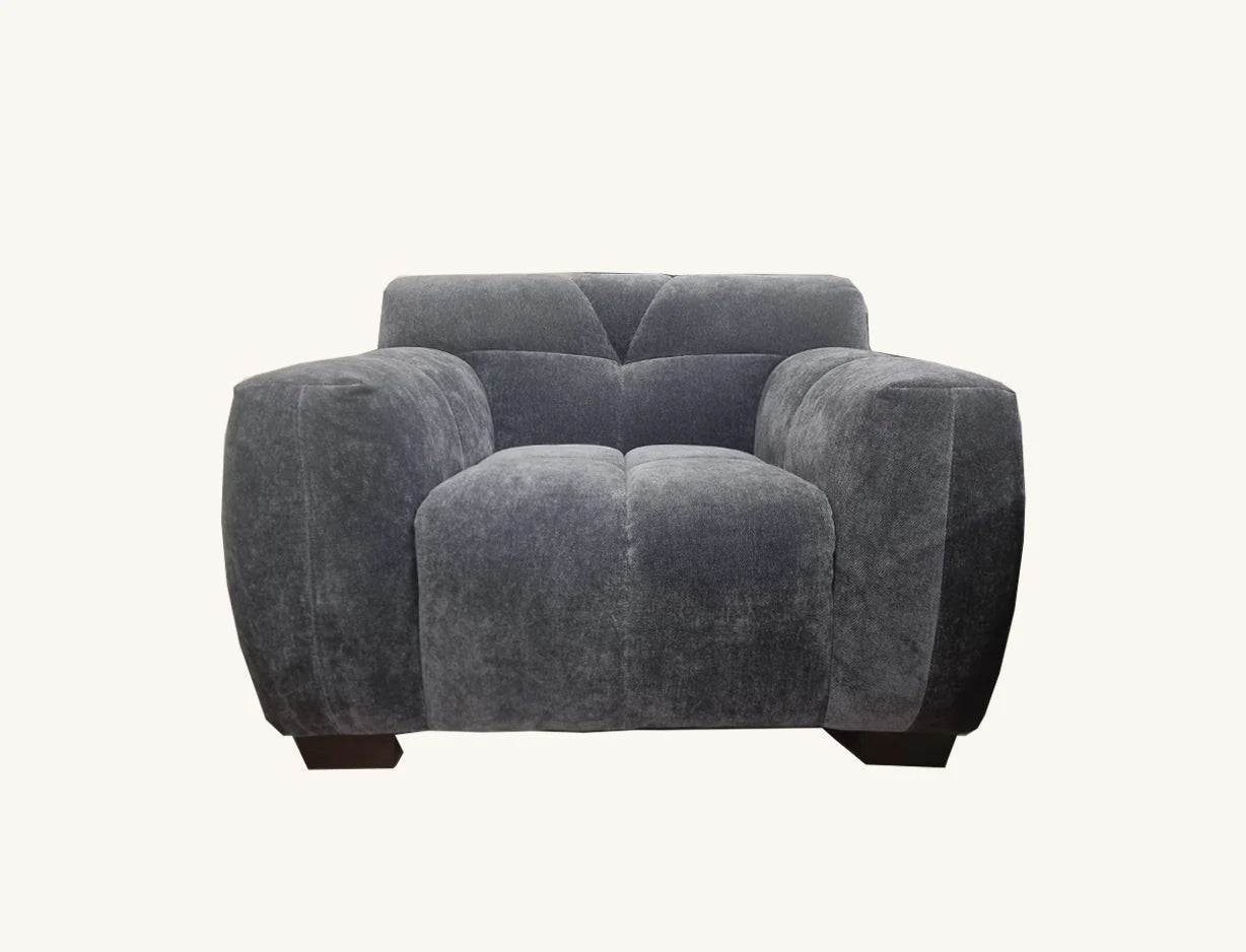 The Cassian Sofa Range in Steel Velvet