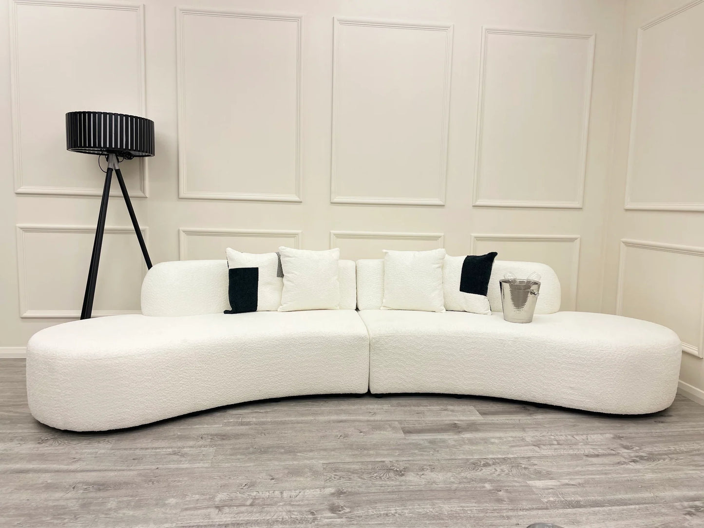 The Lucent Curved Cinema Boucle Sofa
