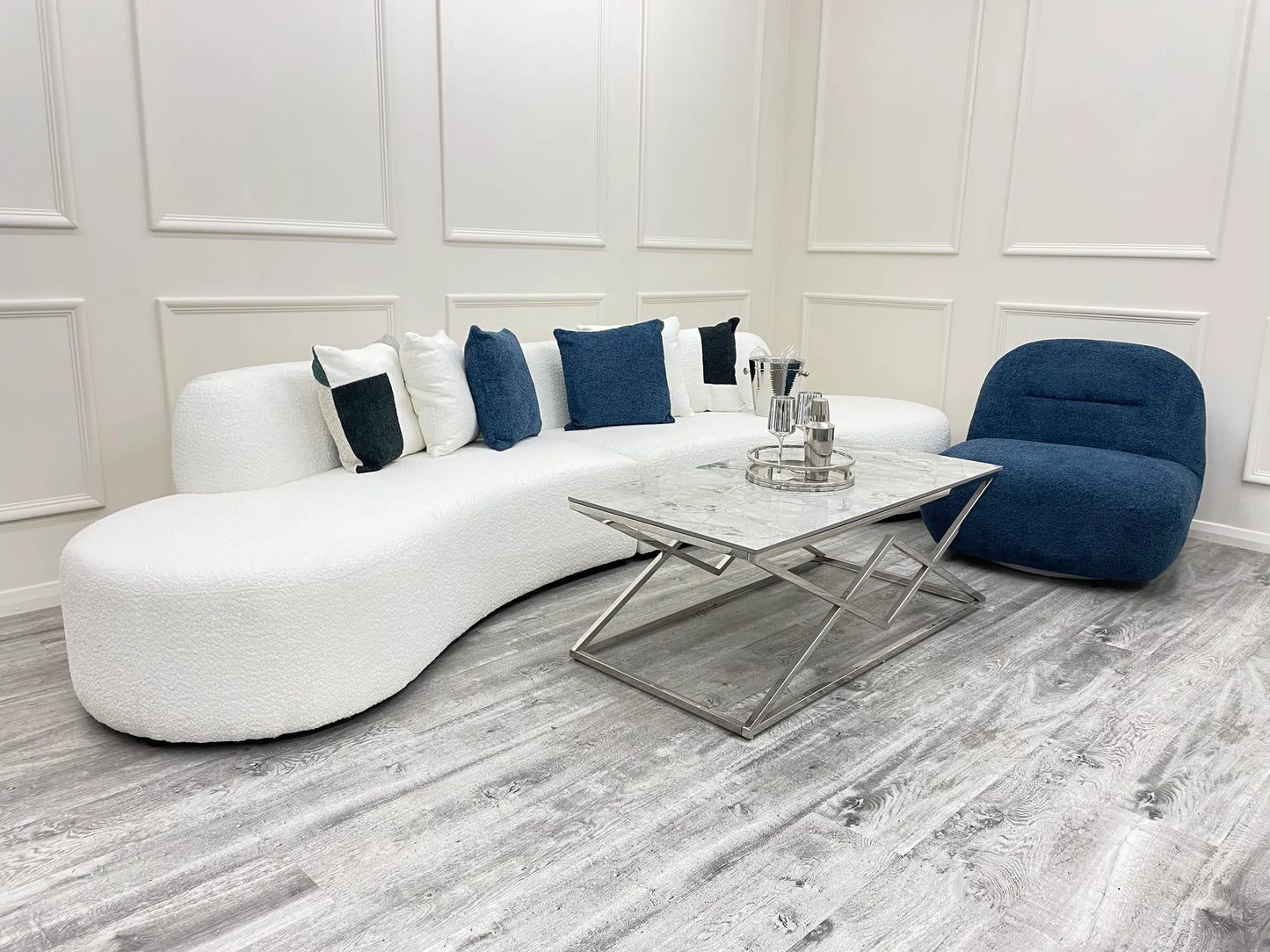 The Lucent Curved Cinema Boucle Sofa