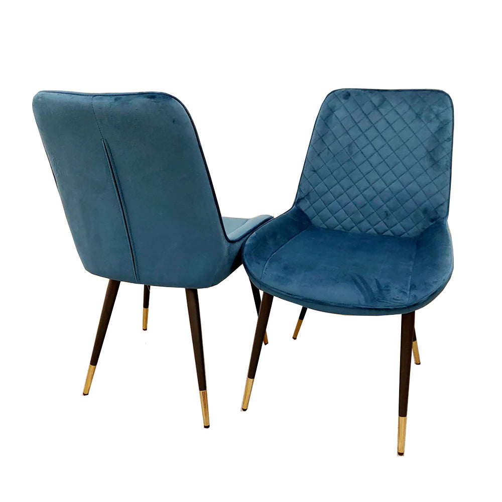 The Elen with 4 Brielle Navy Blue Chairs