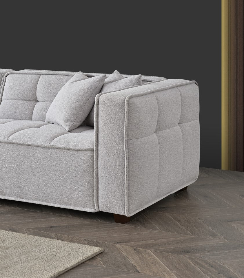 The Corbin Sofa Range in Putty Boucle Fabric