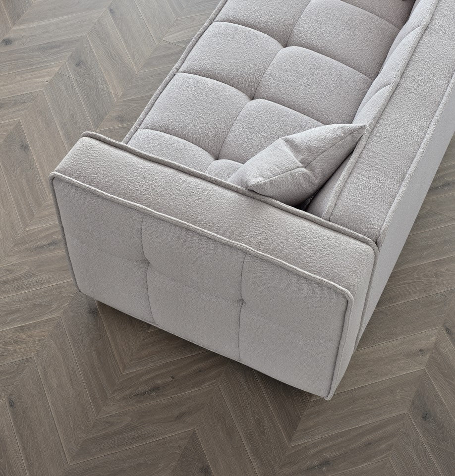 The Corbin Sofa Range in Putty Boucle Fabric