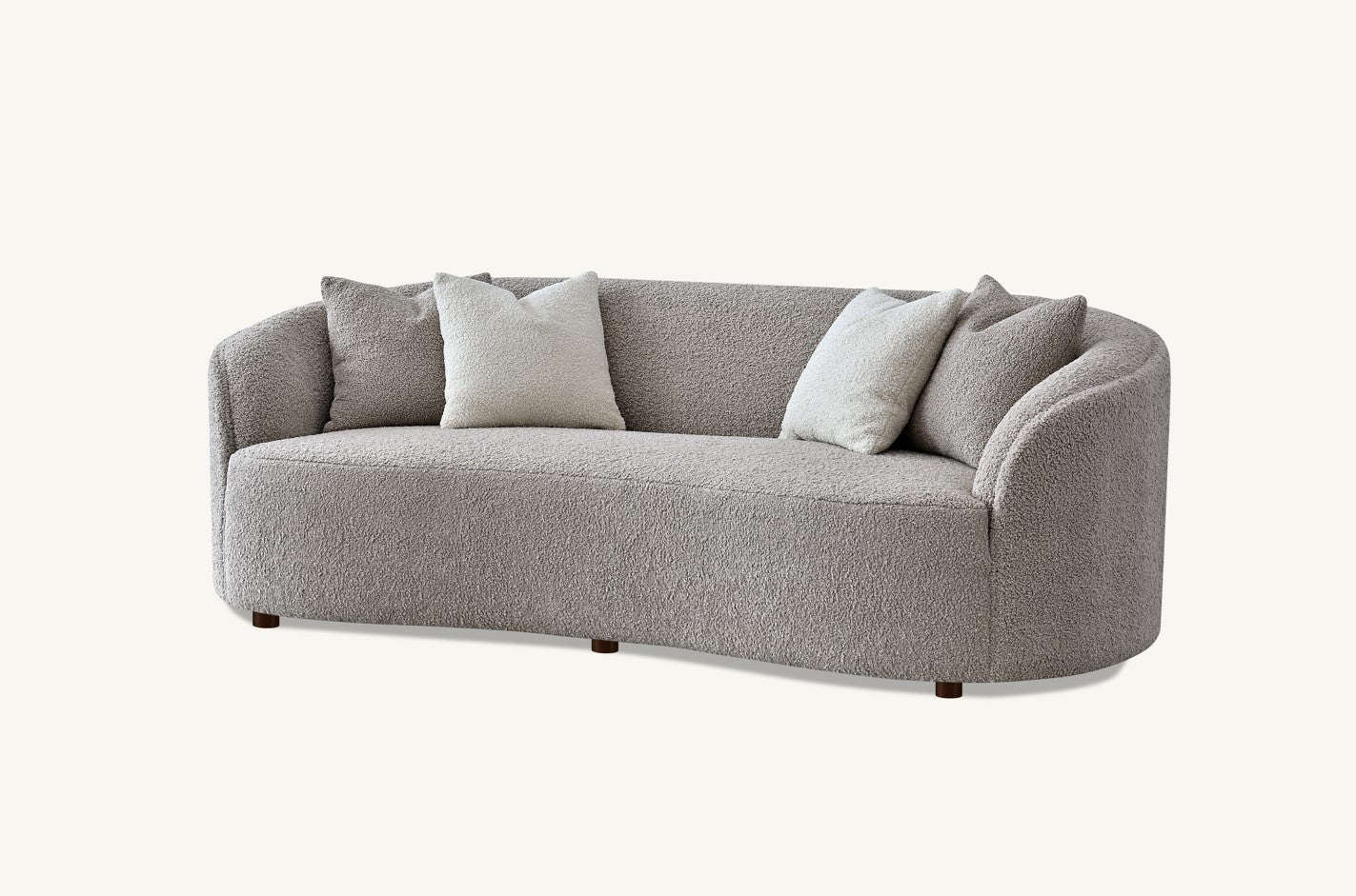 The Solene Sofa and Accent Chair in Latte Boucle