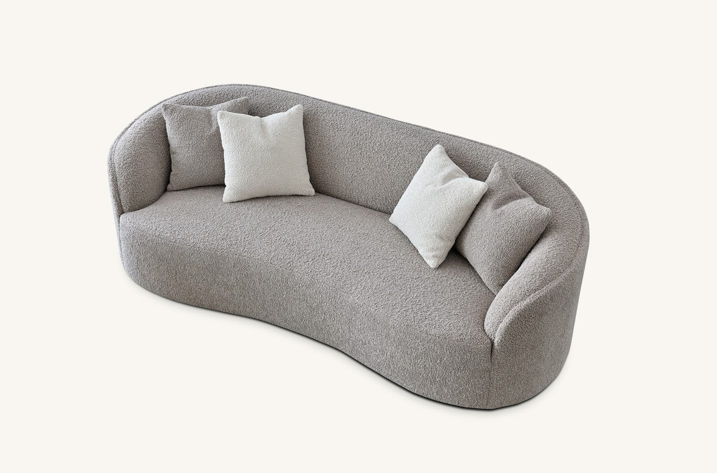 The Solene Sofa and Accent Chair in Latte Boucle