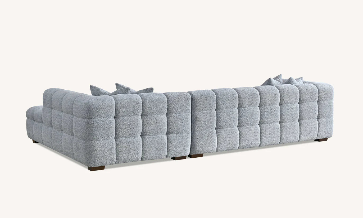 The Luna Right Hand Corner Sofa in Pearl Boucle