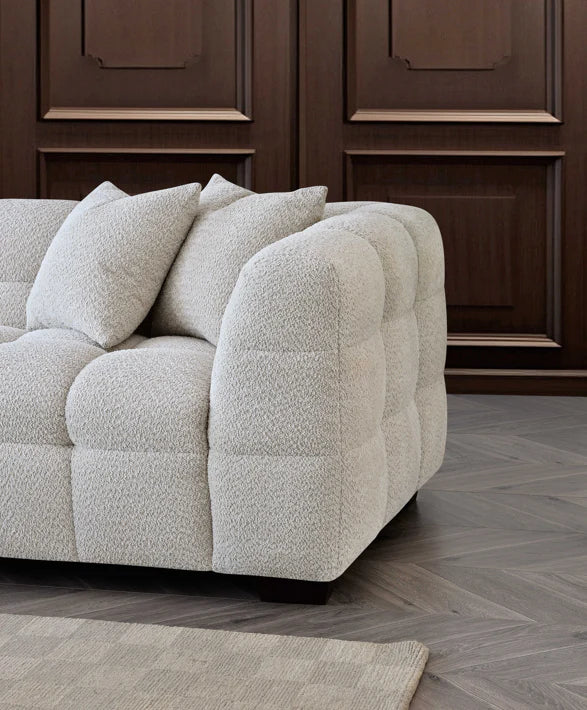 The Luna Left Hand Corner Sofa in Oatmeal Boucle