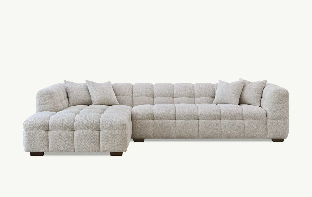 The Luna Left Hand Corner Sofa in Oatmeal Boucle
