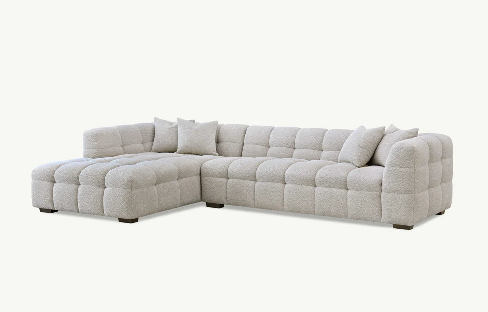 The Luna Left Hand Corner Sofa in Oatmeal Boucle