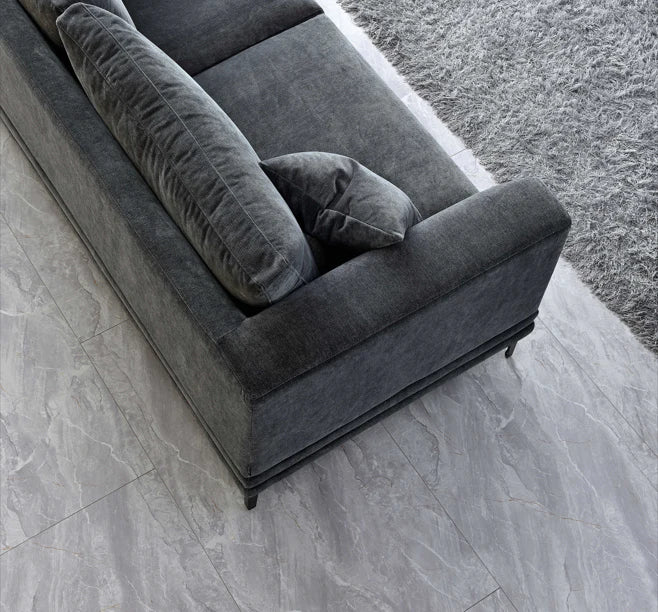 The Odessa Sofa Range in Steel Velvet