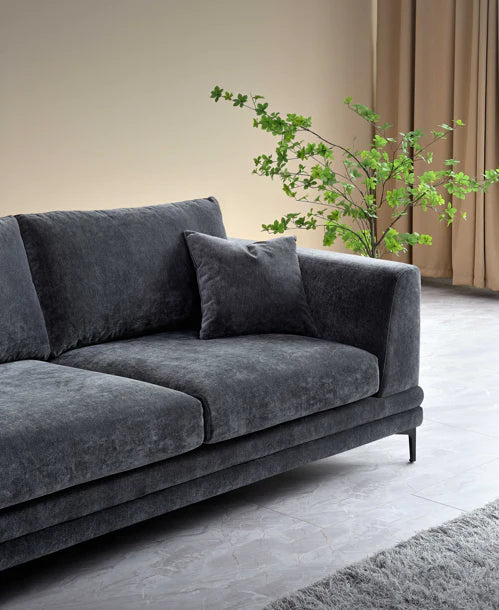 The Odessa Sofa Range in Steel Velvet