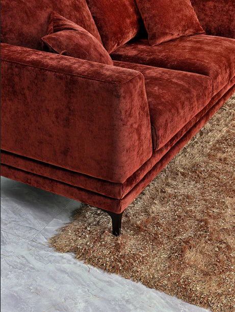The Odessa Sofa Range in Rust Velvet