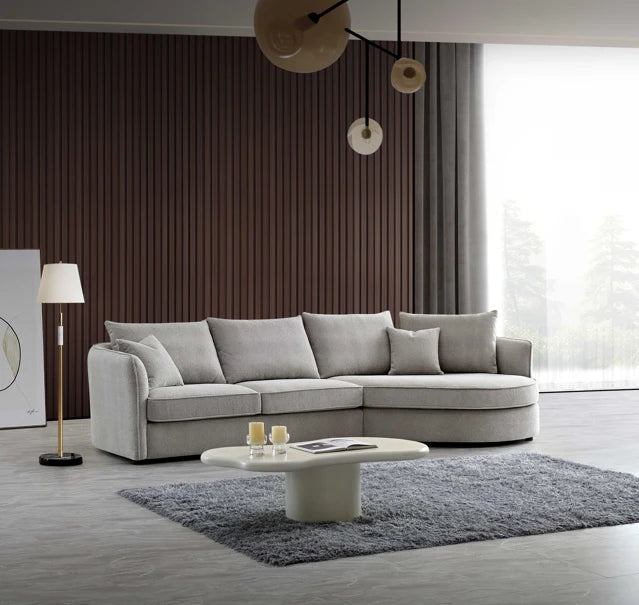 The Sienna Corner Chaise Sofa in Pebble Boucle
