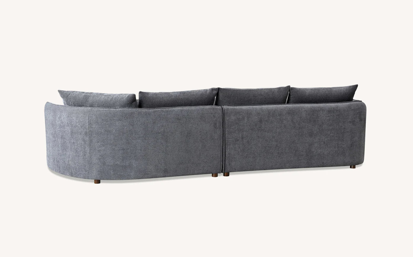 The Sienna Corner Chaise Sofa in Charcoal Boucle