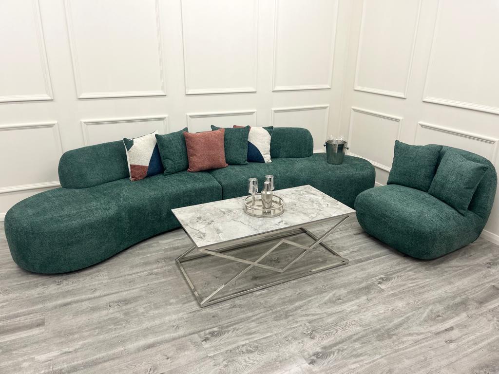 The Lucent Curved Cinema Boucle Sofa