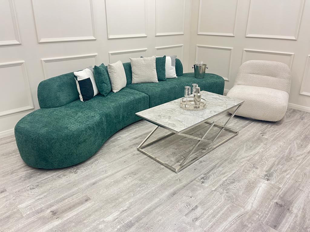 The Lucent Curved Cinema Boucle Sofa