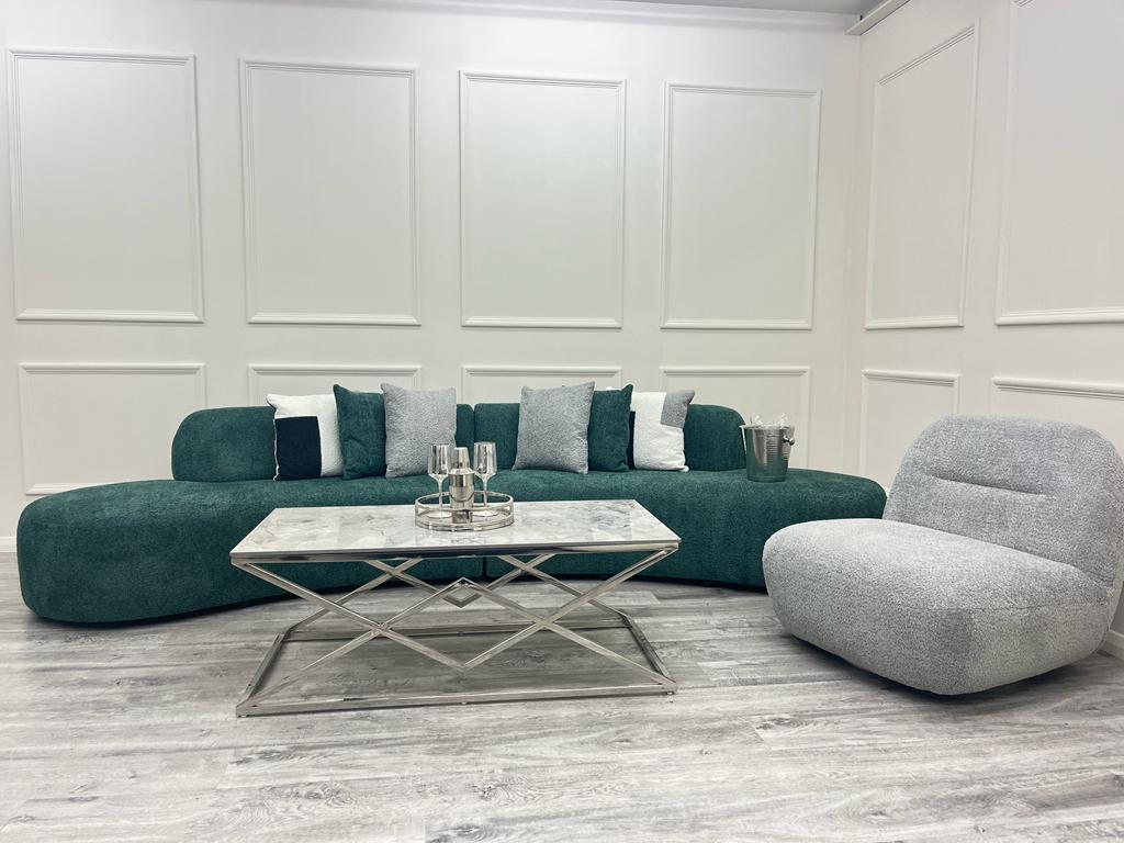 The Lucent Curved Cinema Boucle Sofa