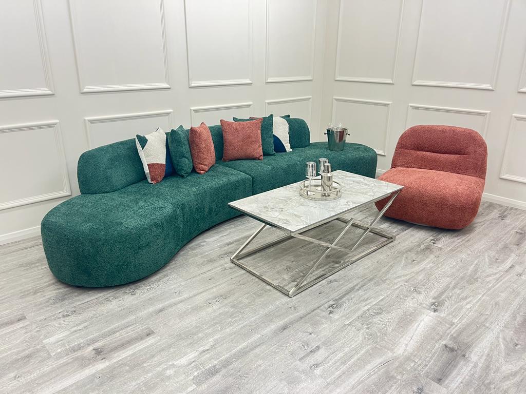 The Lucent Curved Cinema Boucle Sofa