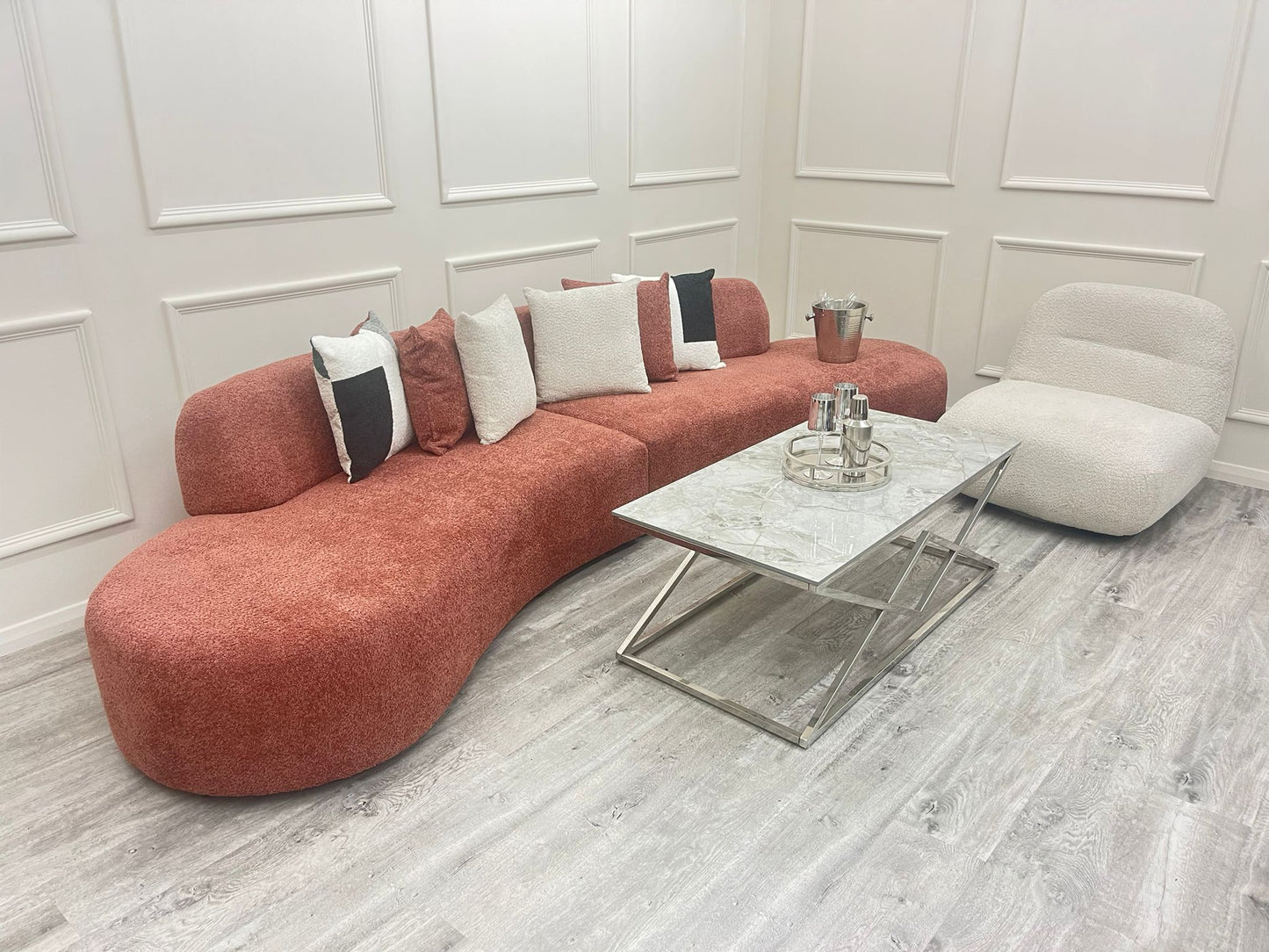 The Lucent Curved Cinema Boucle Sofa