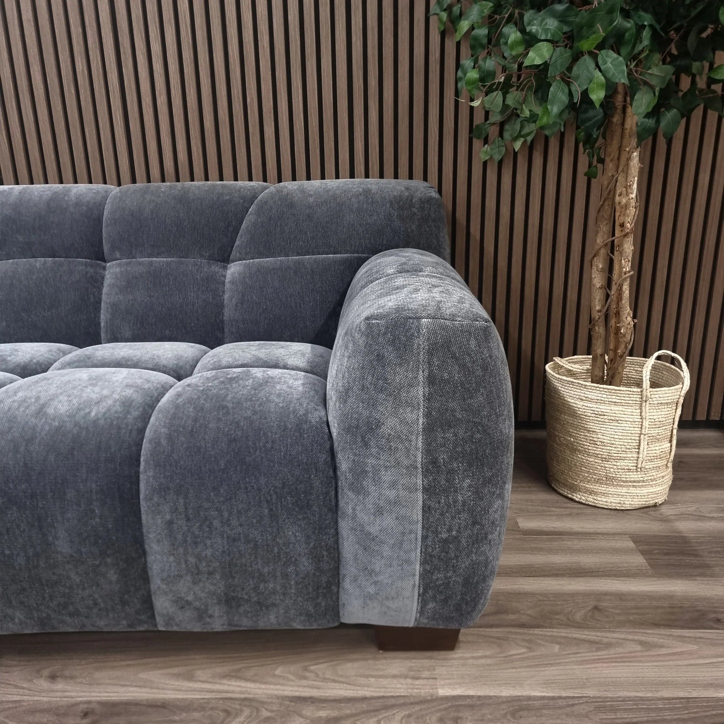The Cassian Sofa Range in Steel Velvet