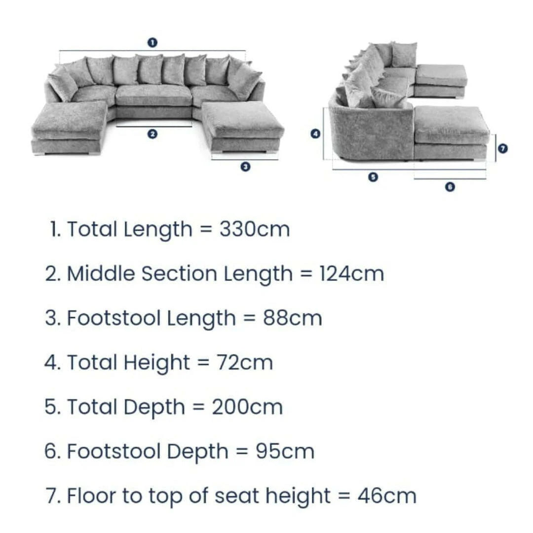 Bishop U Shape Corner Scatter Back Sofa