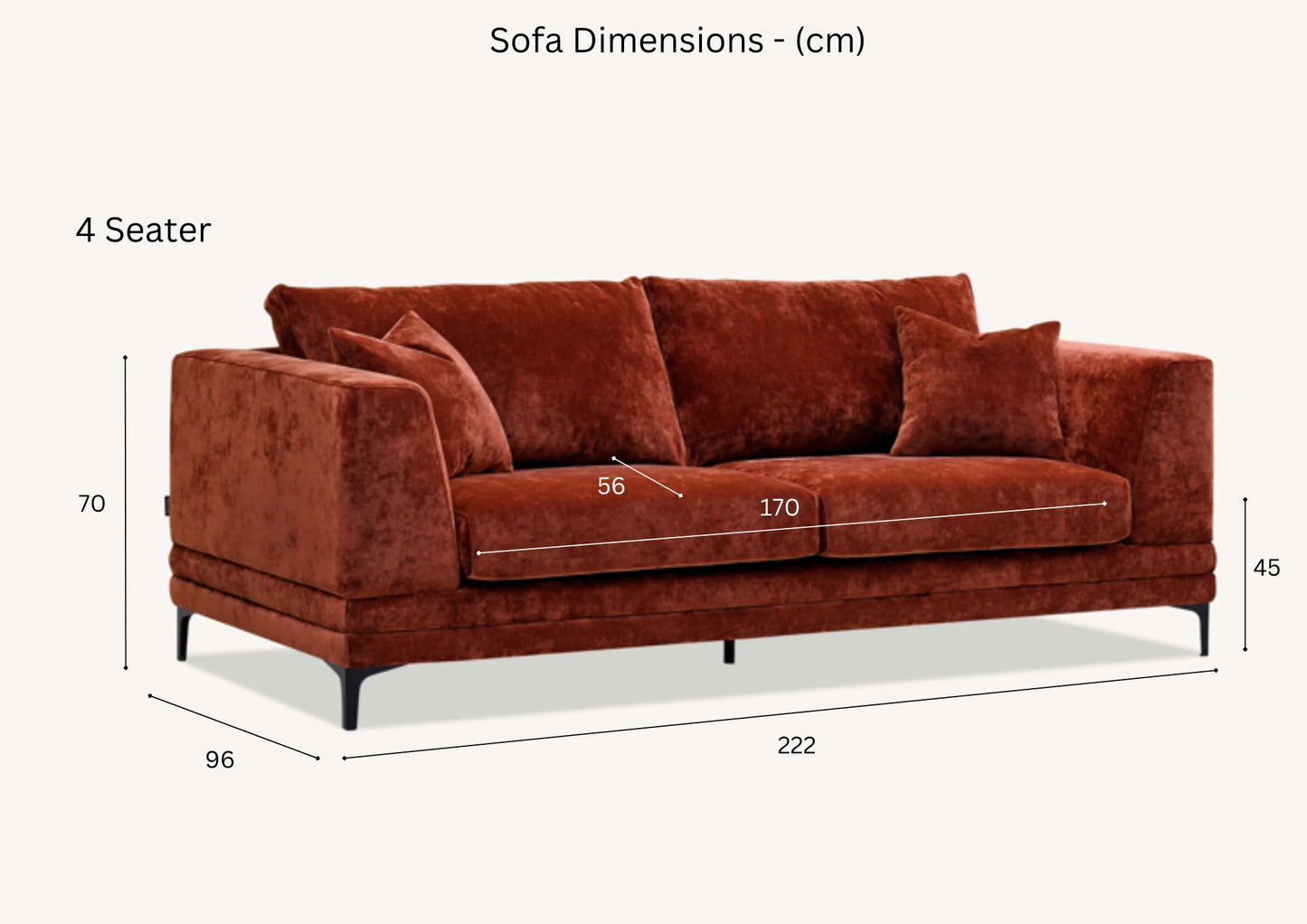 The Odessa Sofa Range in Rust Velvet