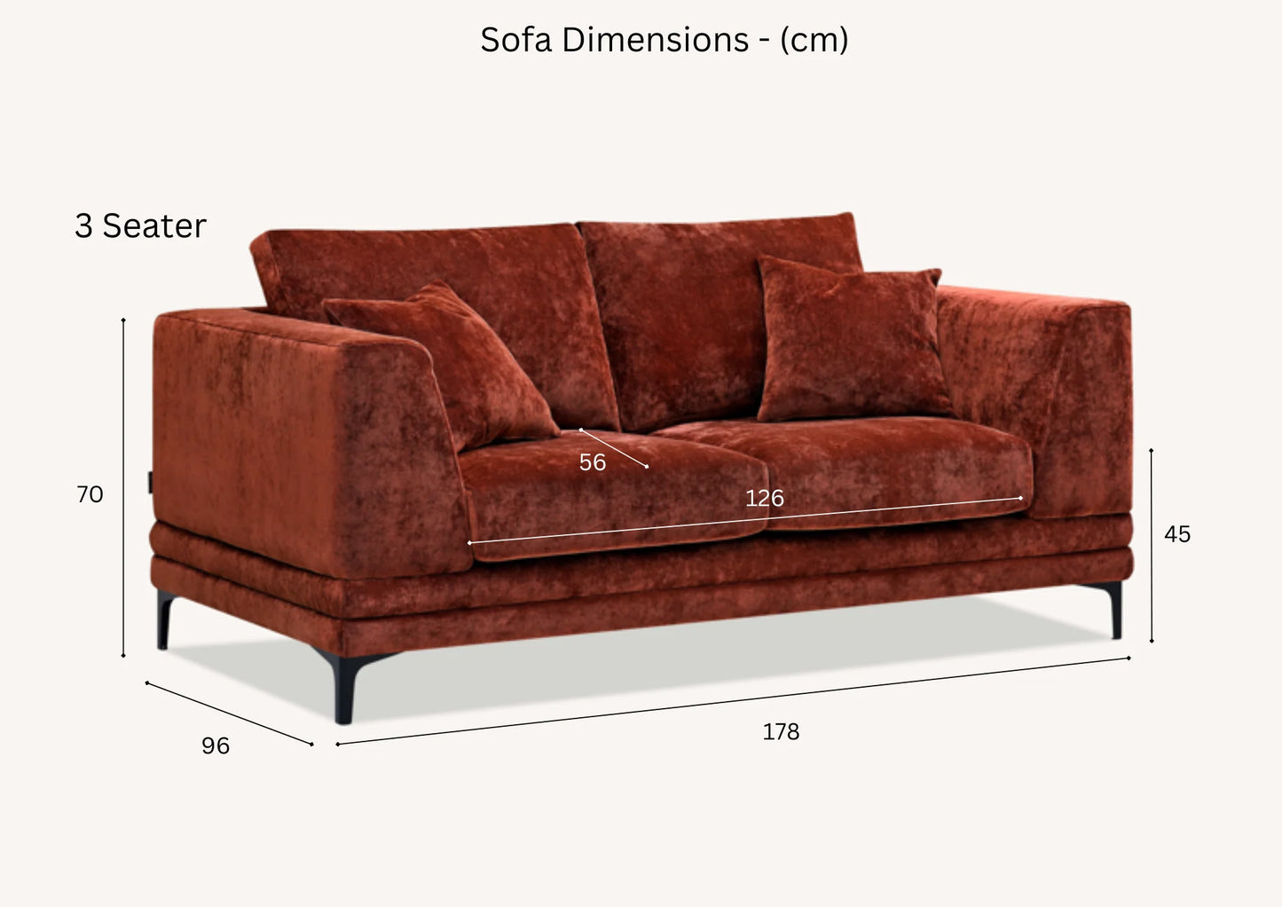 The Odessa Sofa Range in Rust Velvet