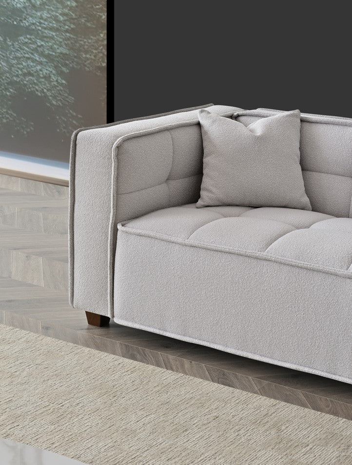 The Corbin Sofa Range in Putty Boucle Fabric