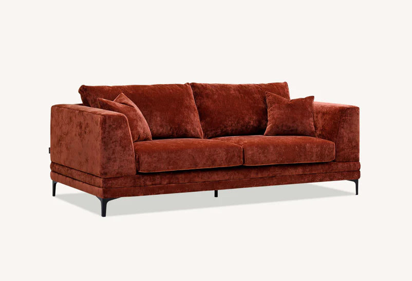 The Odessa Sofa Range in Rust Velvet