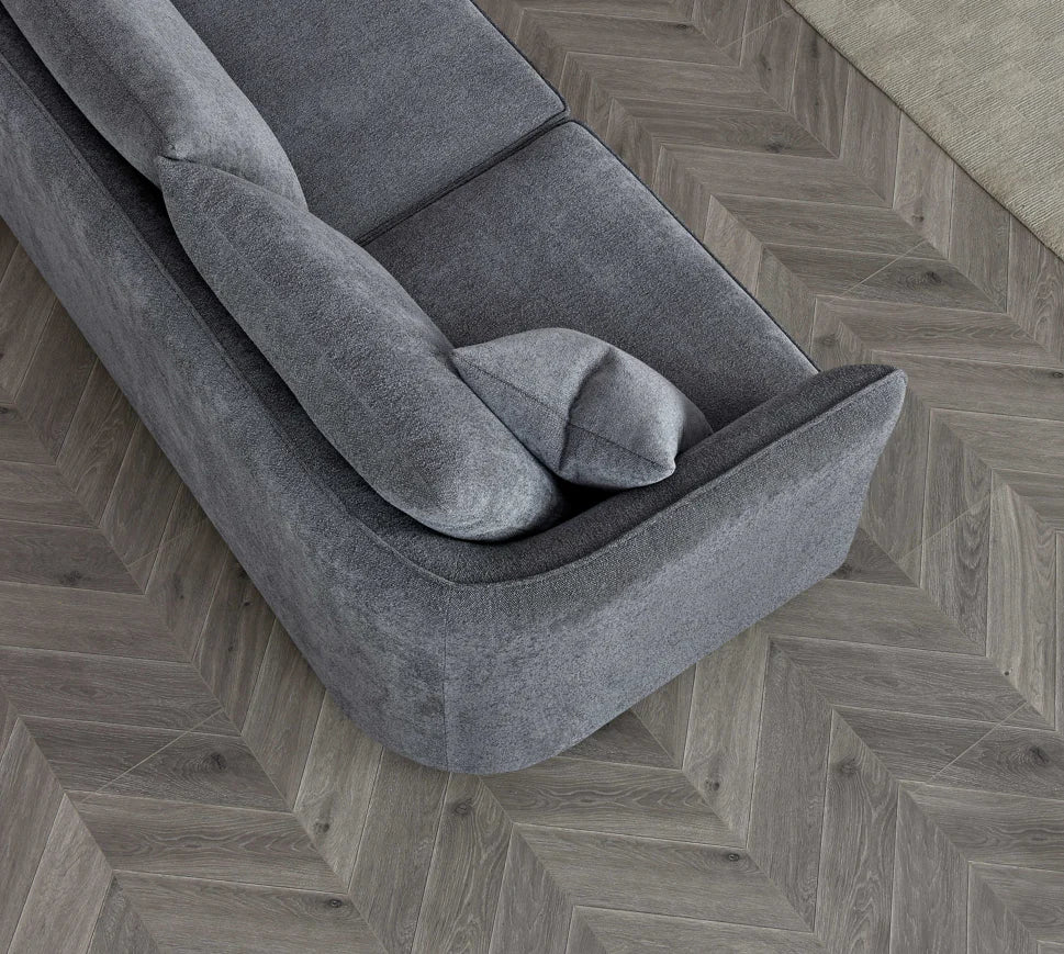 The Sienna Corner Chaise Sofa in Charcoal Boucle
