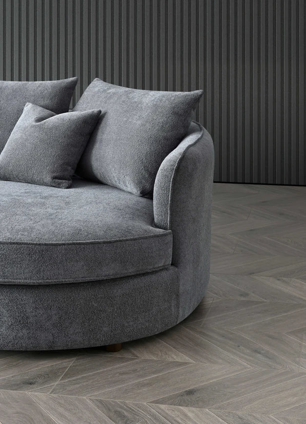 The Sienna Corner Chaise Sofa in Charcoal Boucle