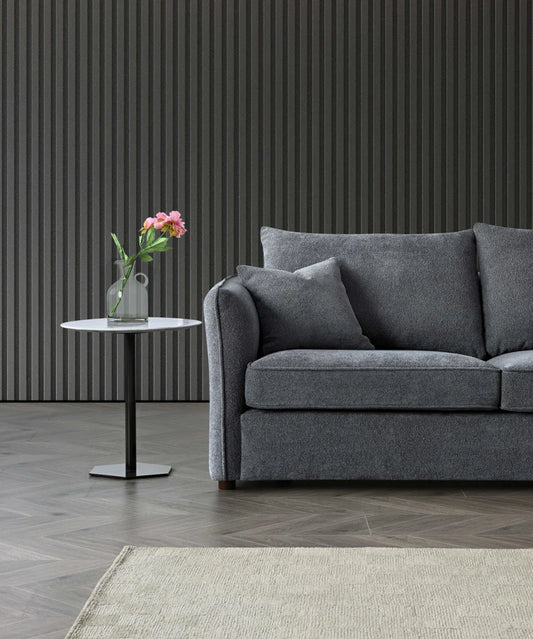 The Sienna Corner Chaise Sofa in Charcoal Boucle