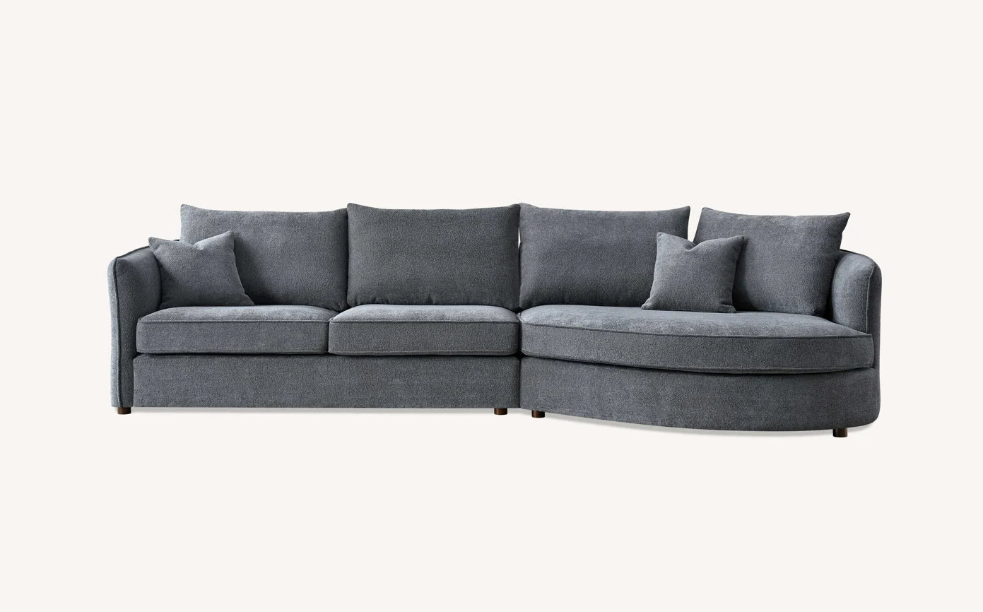 The Sienna Corner Chaise Sofa in Charcoal Boucle