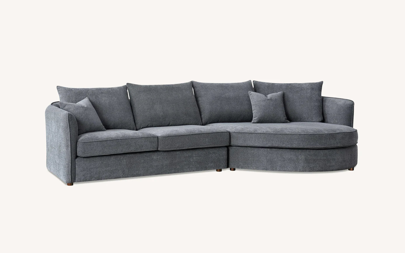 The Sienna Corner Chaise Sofa in Charcoal Boucle