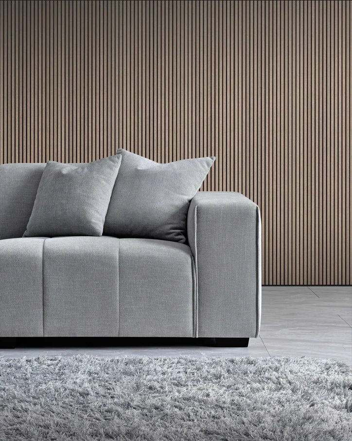 The Arlo Left Hand Corner Group in Cloudy Grey Boucle