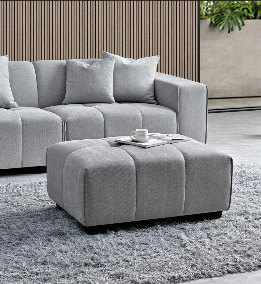The Arlo Left Hand Corner Group in Cloudy Grey Boucle
