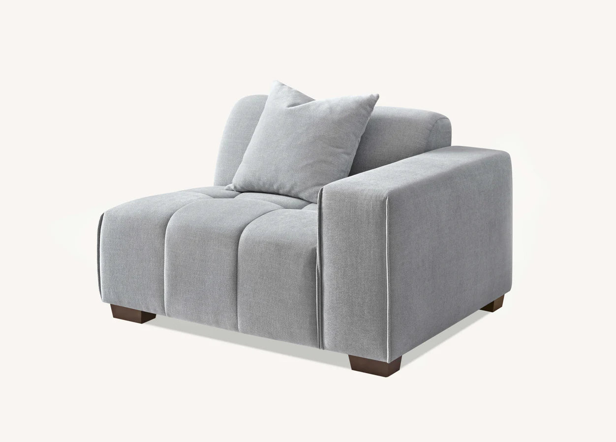 The Arlo Left Hand Corner Group in Cloudy Grey Boucle