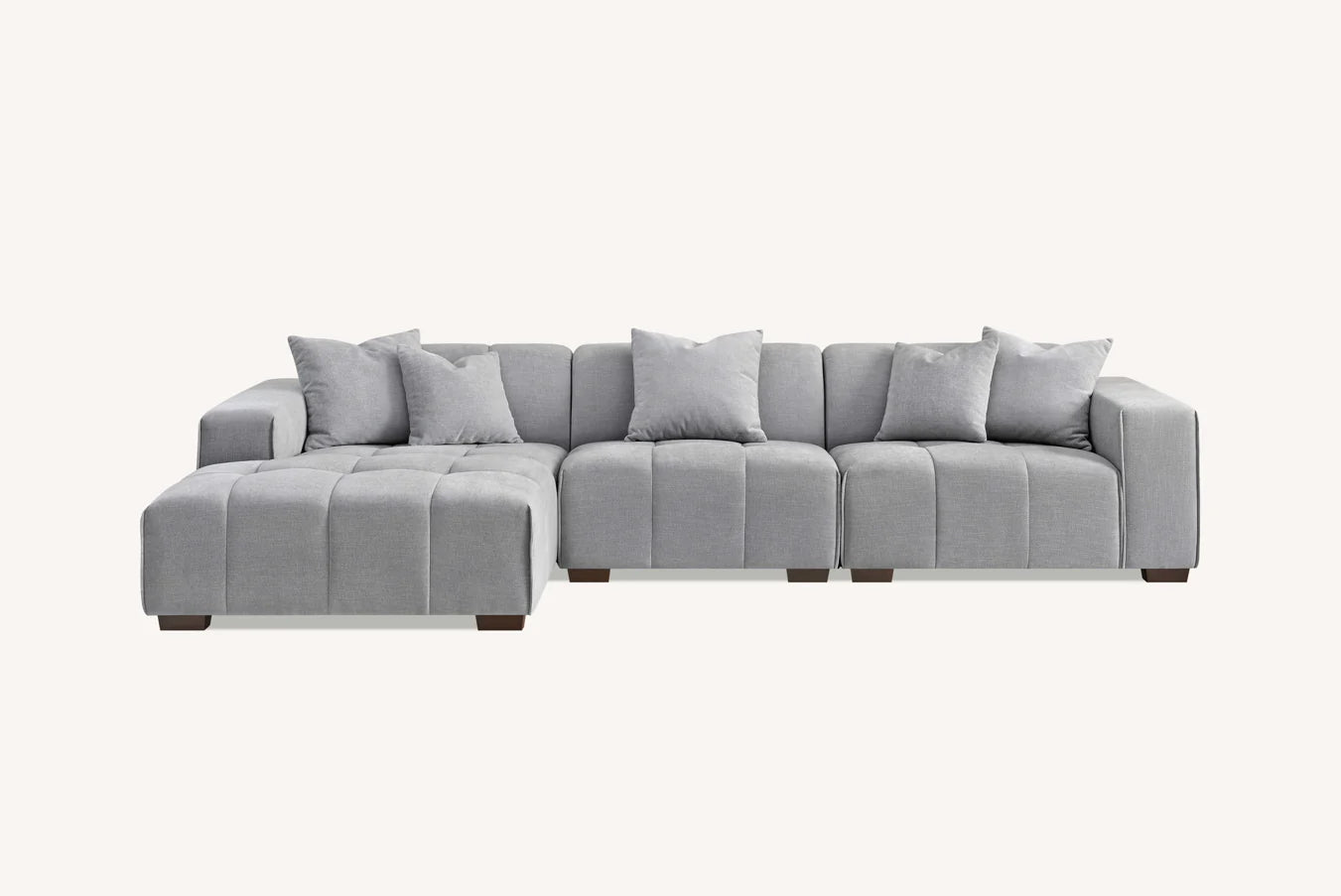 The Arlo Left Hand Corner Group in Cloudy Grey Boucle