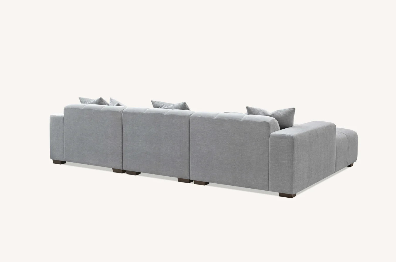 The Arlo Left Hand Corner Group in Cloudy Grey Boucle
