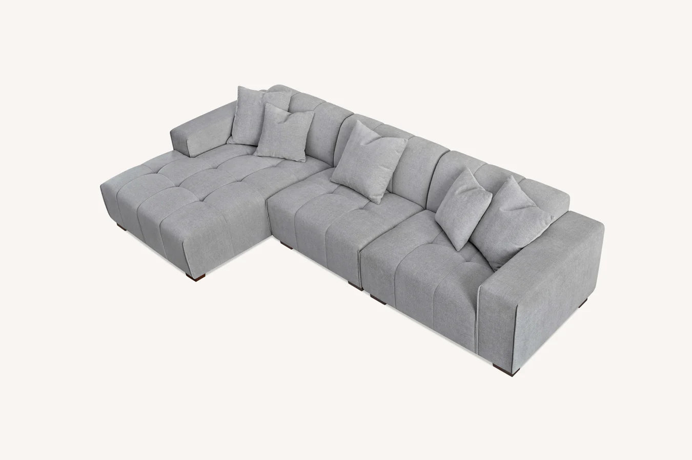 The Arlo Left Hand Corner Group in Cloudy Grey Boucle