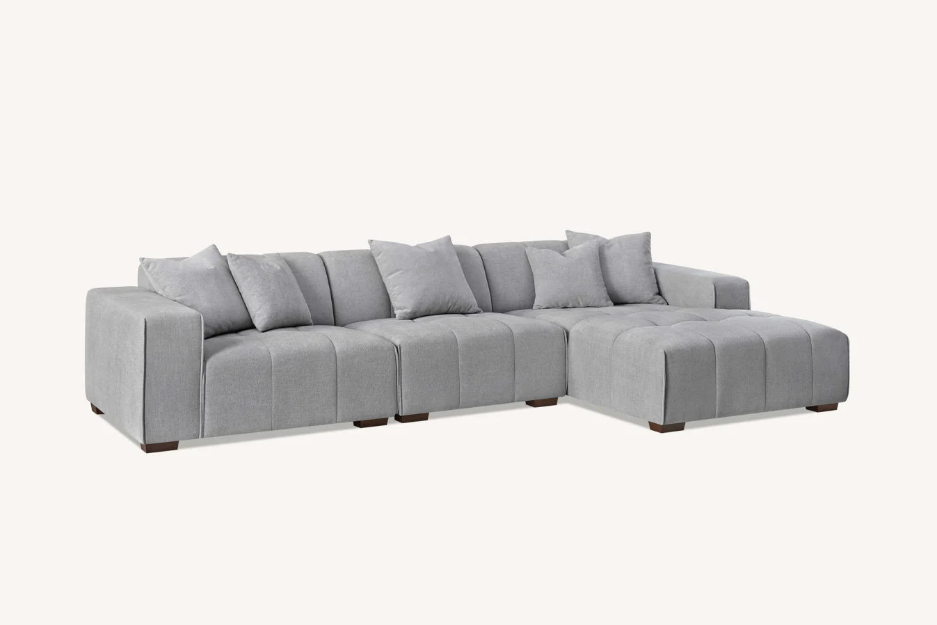 The Arlo Right Hand Corner Group in Cloudy Grey Boucle